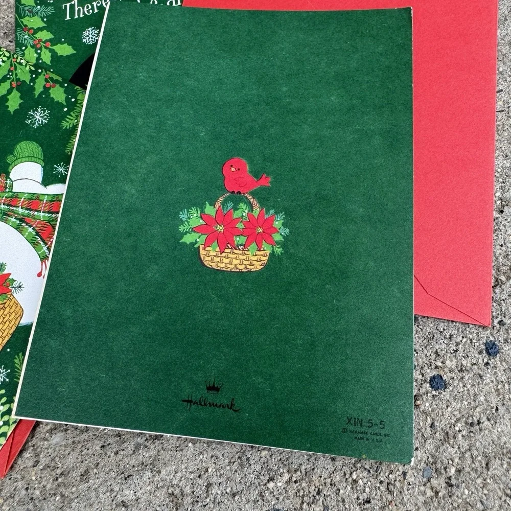 Vtg Hallmark Snowman Christmas Party Invitations‎ 4 Cards With Envelopes